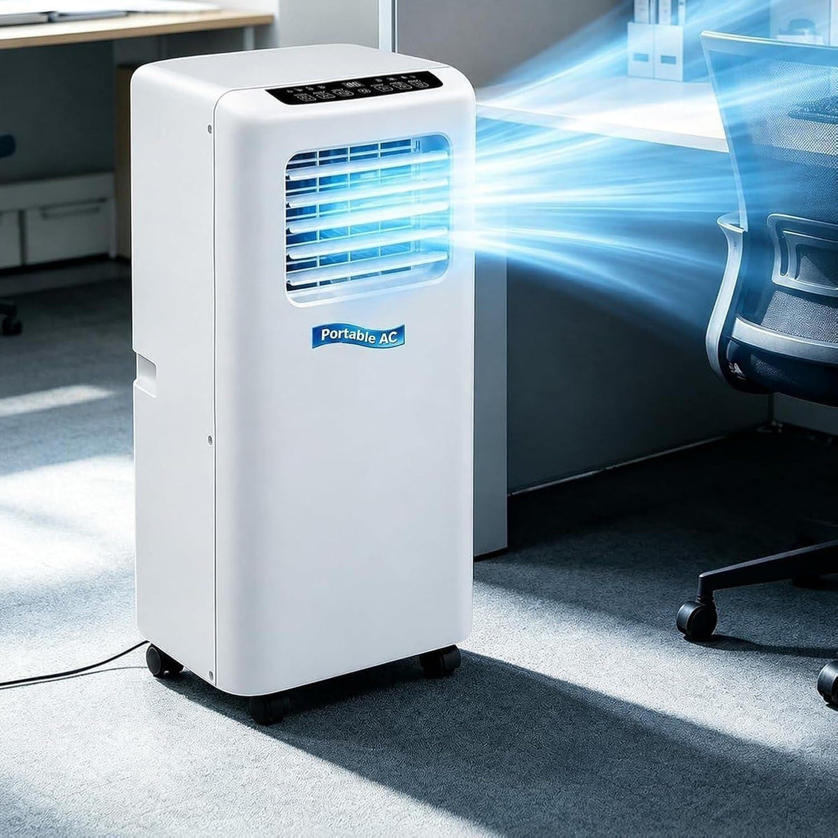 Aire acondicionado portátil Portátil 9000 BTU con Control Remoto y Temporizador 24 Horas, Enfriador Rápido para Habitaciones hasta 24 m2, Ventilador