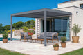 Cazeboo Pérgola, Bioclimática Adosada Piana 388x298 cm (4x3 m, 12 m²) Aluminio Gris Antracita, Lamas Orientables 0-110° Acero, Resistente Viento 70