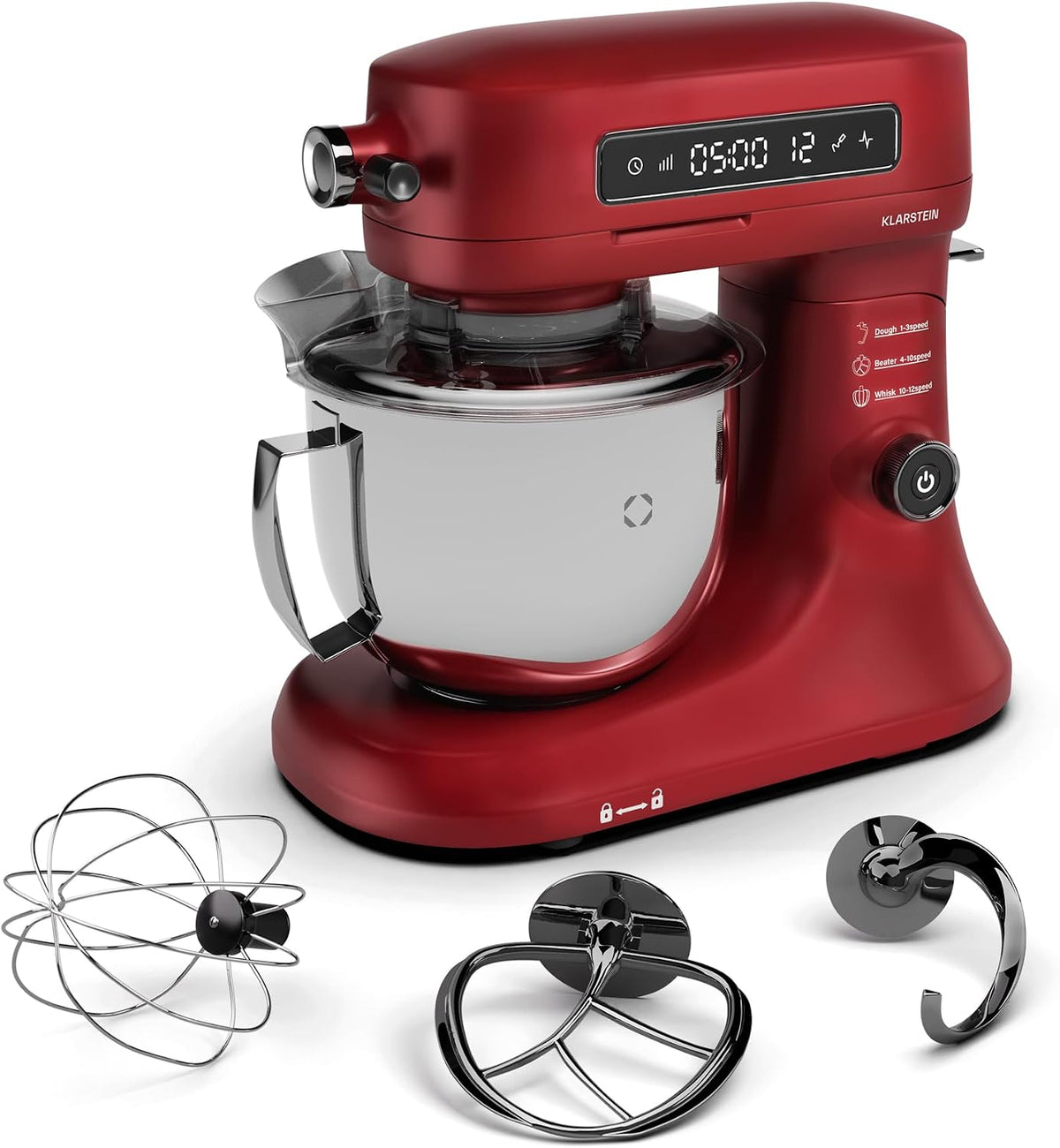Robots de cocina Chiara Robot de Cocina 1600W, Bol 5L Acero Inoxidable, 12 Velocidades, Pantalla Táctil LCD, Silencioso ≤72dB, Accesorios Apto