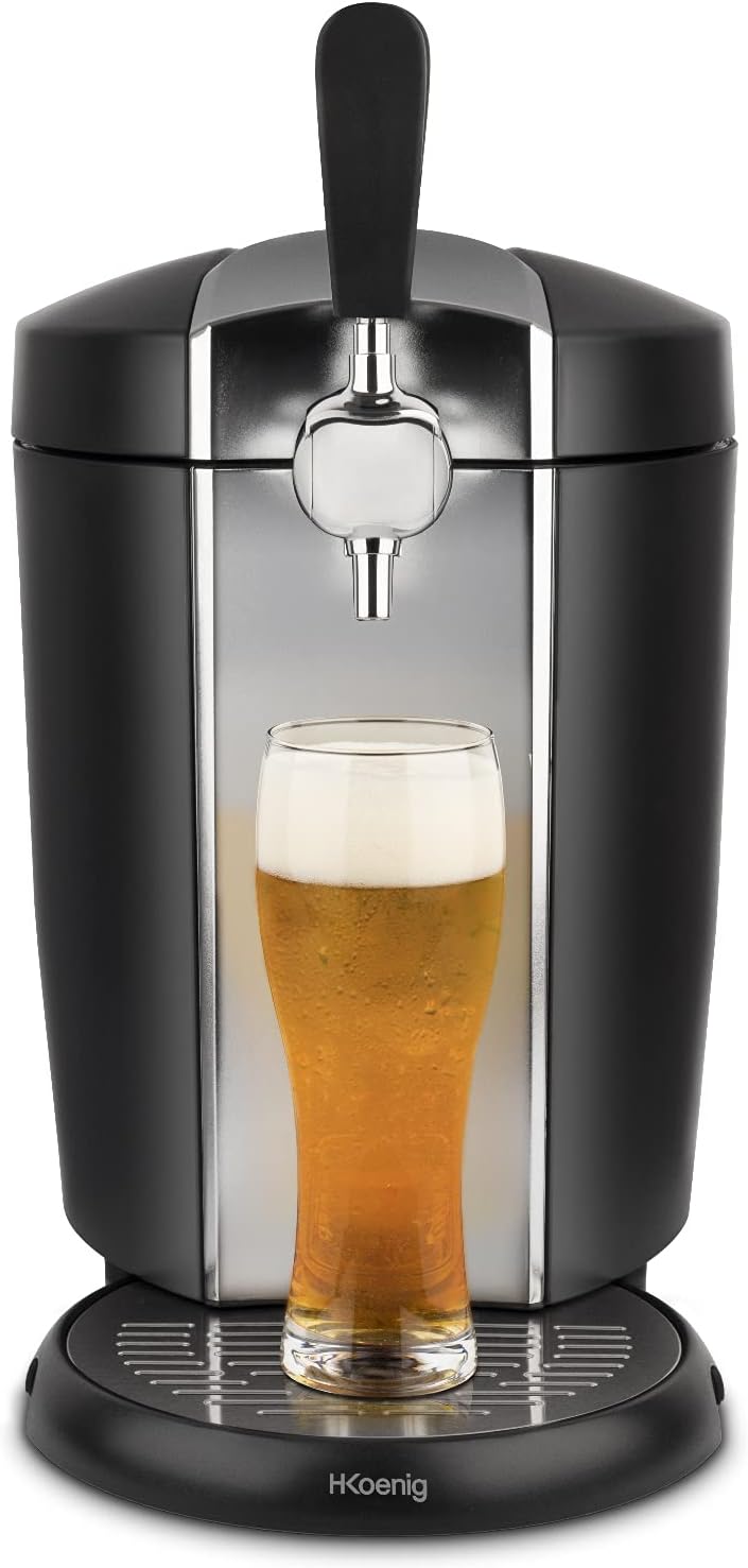 Minitirador de cerveza de H.Koenig, H. Koenig bw1778 de cerveza con refrigeración para todos los 5 l universal barriles, 65 W, color negro