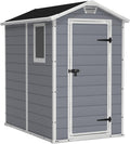 Keter Cobertizos de almacenamiento, Manor 4X6 - Caseta de jardín, 130x192x198cm y 2, 2m2, Suelo, Sistema de ventilación, Puerta y Ventana, Resistente