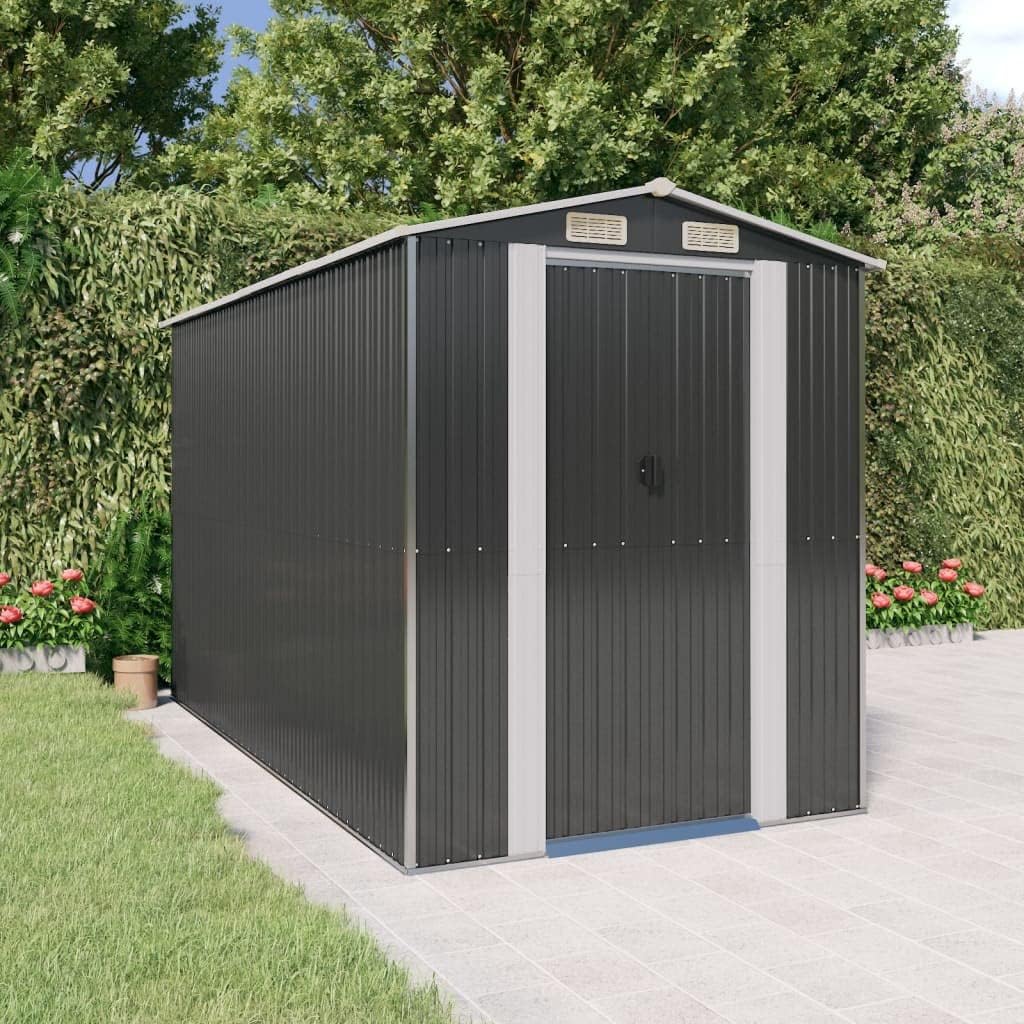 EDNRSOG Cobertizos de almacenamiento, Caseta para herramientas de jardín, 192 x 357 x 223 cm, acero galvanizado, puerta corredera, cobertizo para