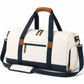 Bolsa de viaje 55 x 28 x 30 cm de poliéster beige y azul marino con correa ajustable