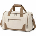 Bolsa de viaje 50 x 25 x 30 cm de tejido beige y marrón con compartimentos y correa ajustable