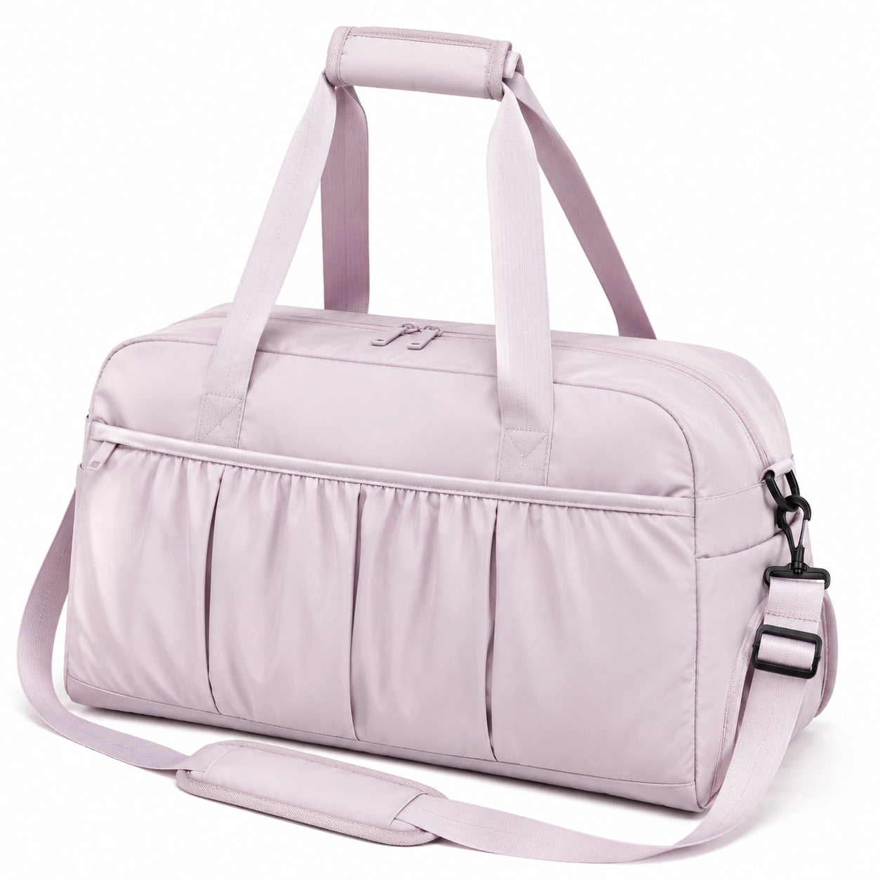 Bolsa de viaje 45 x 25 x 25 cm de tejido sintético rosa con bandolera ajustable
