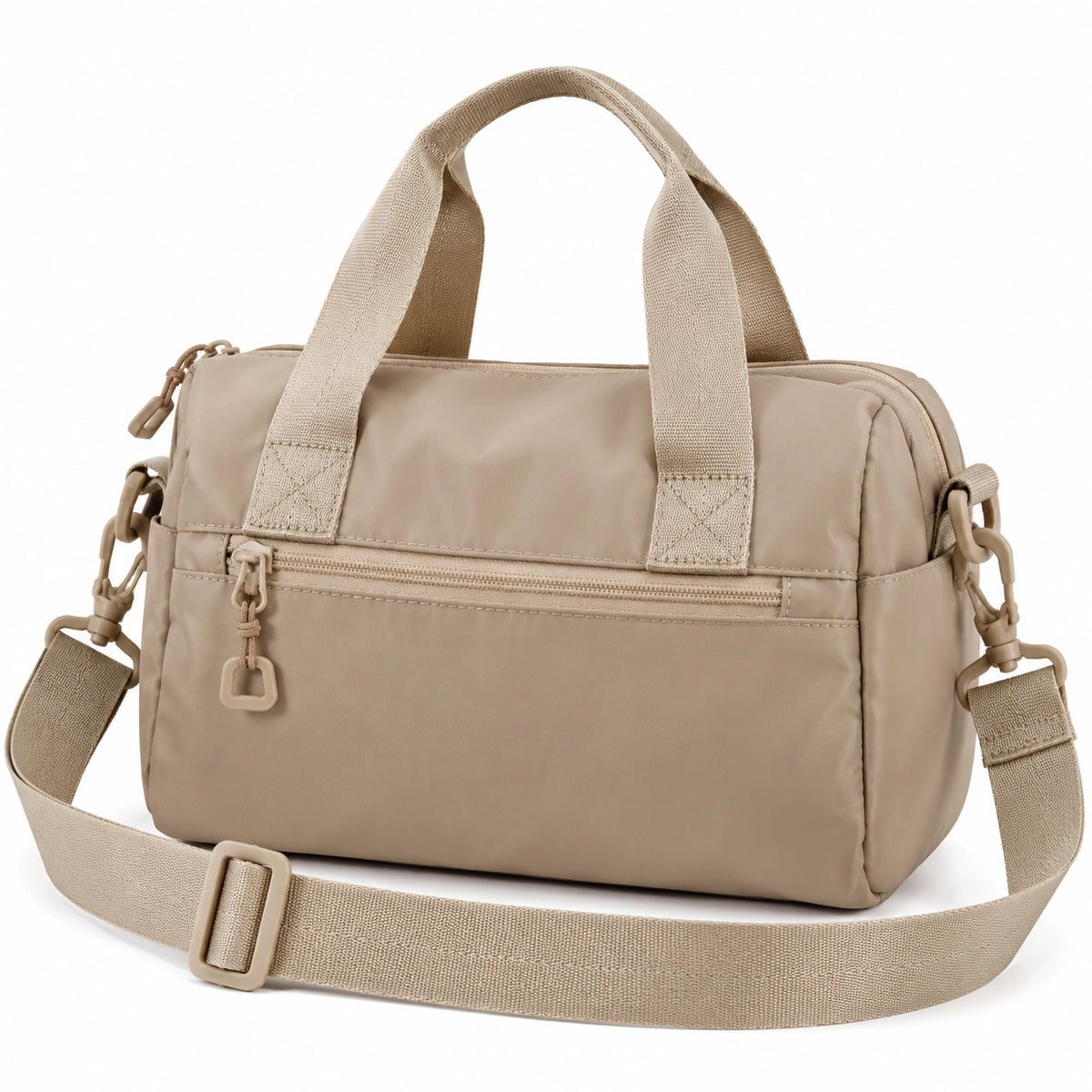Bolso de viaje 38 x 28 x 16 cm de poliéster beige con correa ajustable