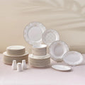 Vajillas elegant Siena - Juego de vajilla de porcelana de 53 piezas con platos de cena y postre, cuencos, vajilla de porcelana china para 12 personas