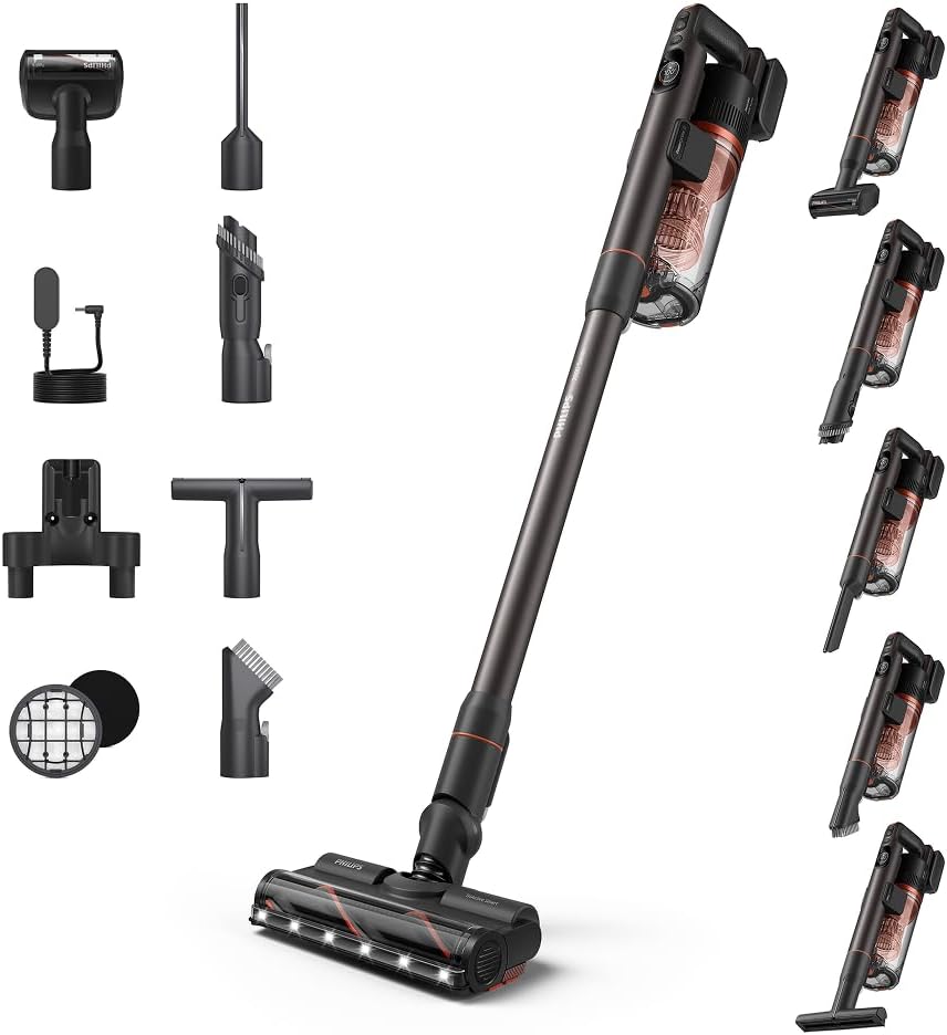 Aspiradoras escoba PHILIPS, Aspirador escoba sin cable Serie 7000 SpeedPro Max - Potente Succión de 360°, Máx. 80 min, Para Pelo de Mascotas, Para