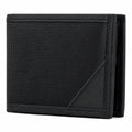 Cartera billetera 12 x 9.5 x 1.5 cm de piel sintética negra plegable
