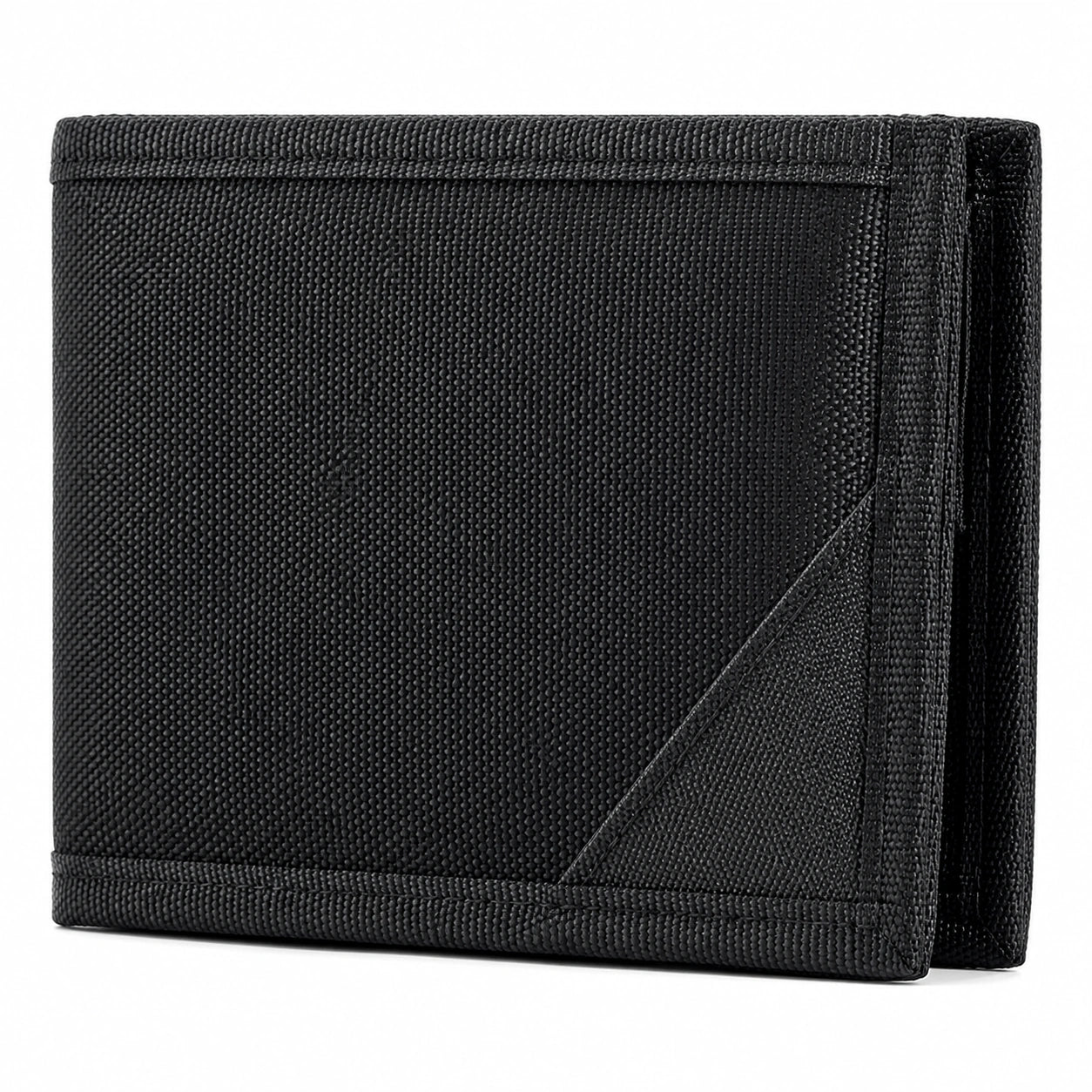 Cartera billetera 12 x 9.5 x 1.5 cm de piel sintética negra plegable
