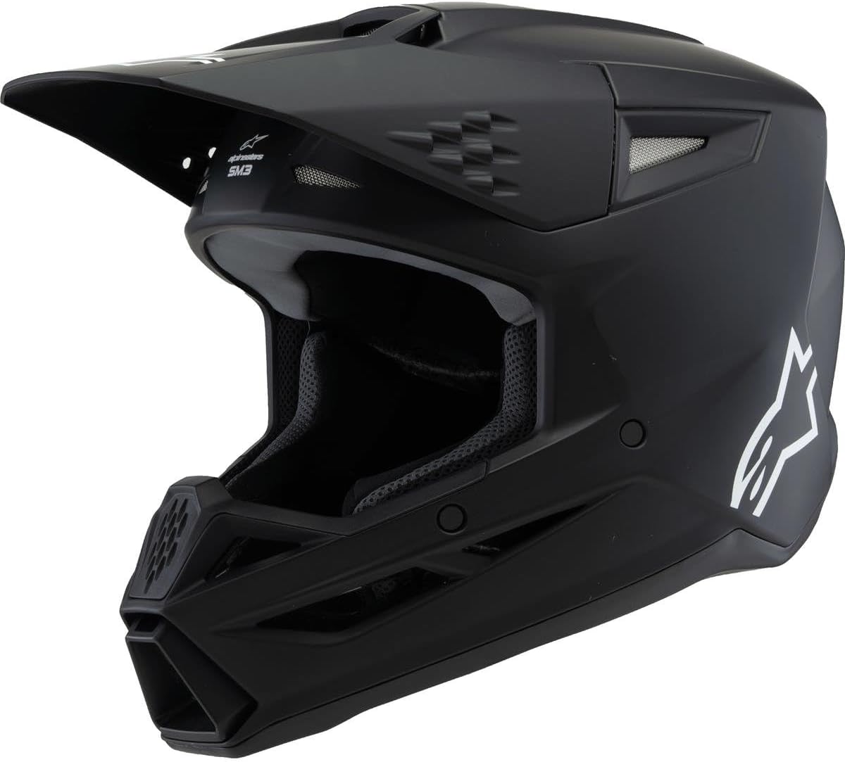 Cascos de motocros de Alpinestars, SM3 Solid Casco da motocross giovanile, nero opaco, Y/L (52/53)