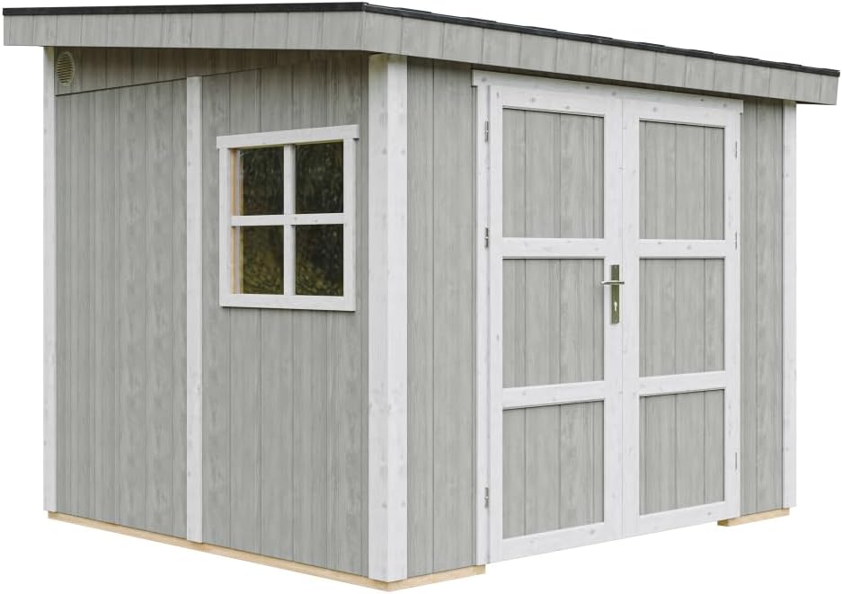 M938B-TUNDRA de TIMBELA, cobertizos de almacenamiento, Casa de jardín de Primera Calidad 5, 9 m² - H231x248x294 cm - Construcción de Paneles LP