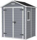Cobertizos de almacenamiento Keter, Manor 6X5 - Caseta de jardín, 185x152x226 cm y 2, 5m2, Suelo, Sistema de ventilación, Puerta y Ventana, Resistente