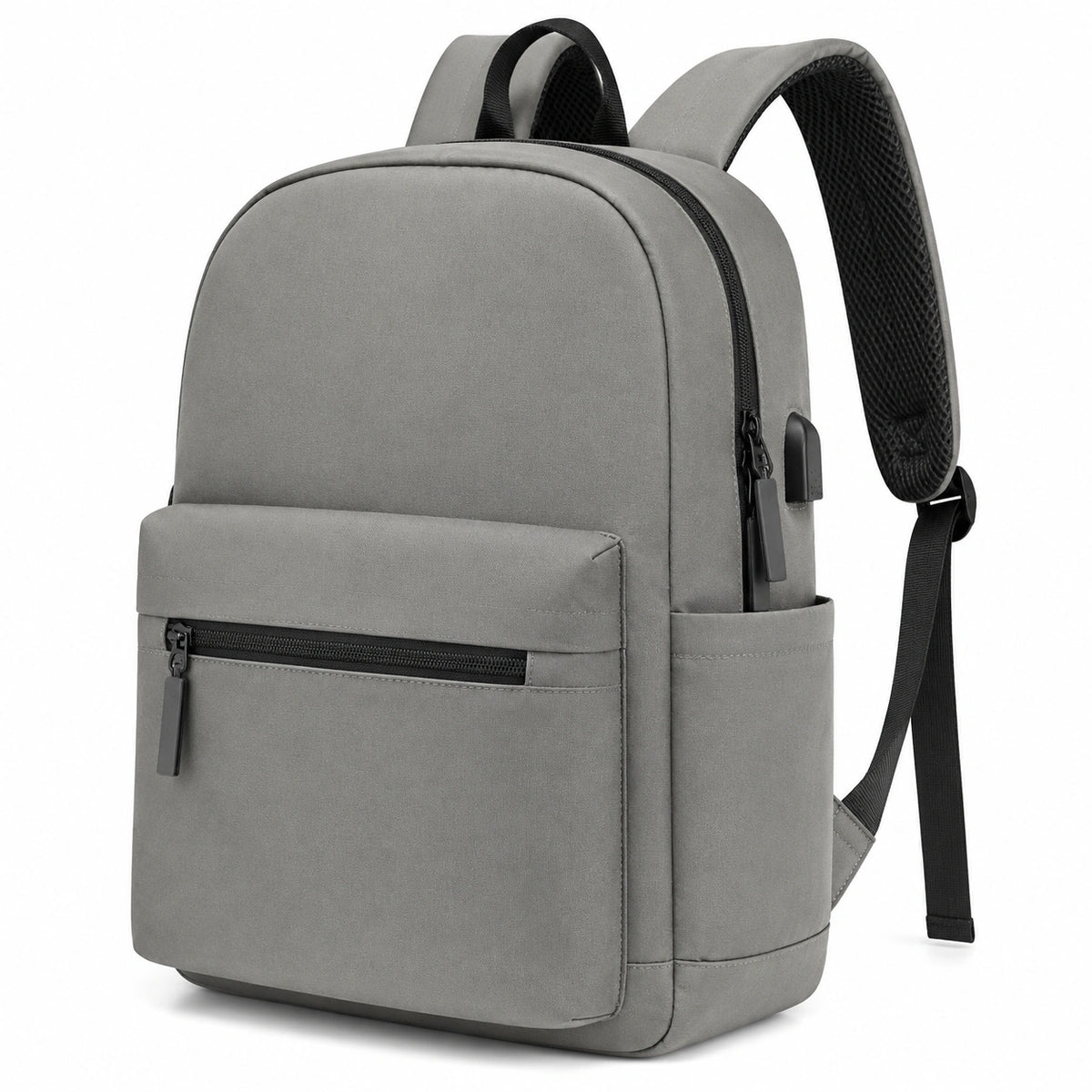 Mochila 30 x 15 x 40 cm de tejido sintético gris con compartimentos para uso diario