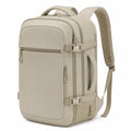 Mochila de viaje 45 x 30 x 20 cm de poliéster beige con compartimentos y correas de compresión