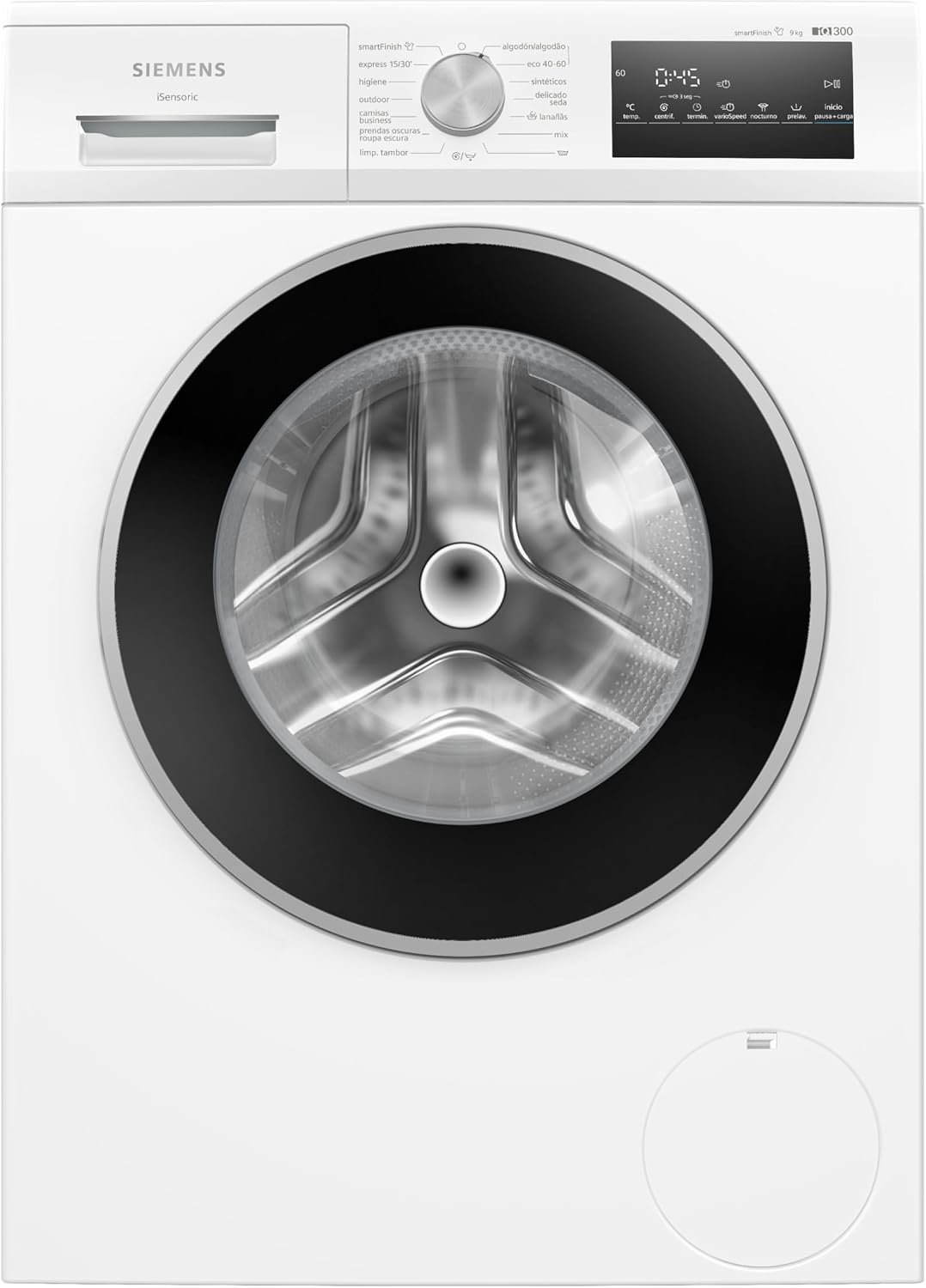 Lavadora iQ300, 9kg, Programas Rápidos, blanco, WM14N292EP, SIEMENS