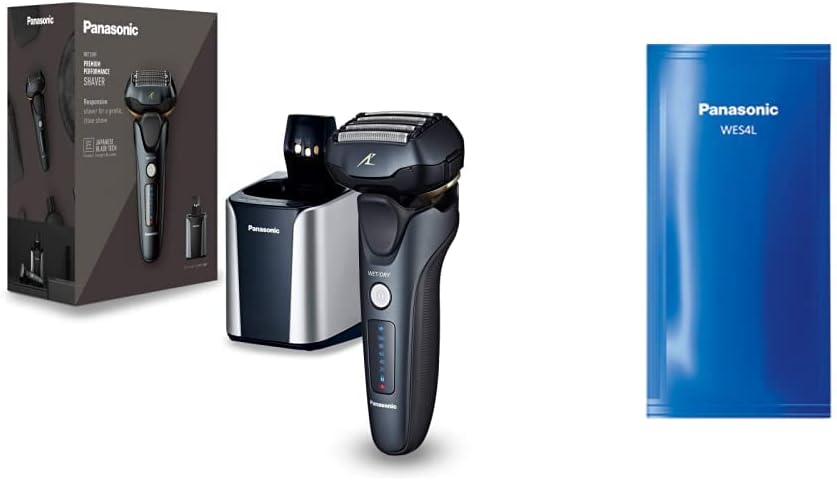 WES4L03 de Panasonic, afeitadoras eléctricas de láminas para hombre, Afeitadora en seco y húmedo, cabezal de 5 capas con motor lineal &, Detergente