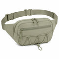 Riñonera 30 x 15 x 8 cm de poliéster verde caqui para uso diario estilo utilitario