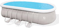 17023EU de AVENLI, piscinas hinchabl, Piscina Autoportante Ovale con Struttura, Grigia, 610 x 360 x122 cm, 610x360x122 cm