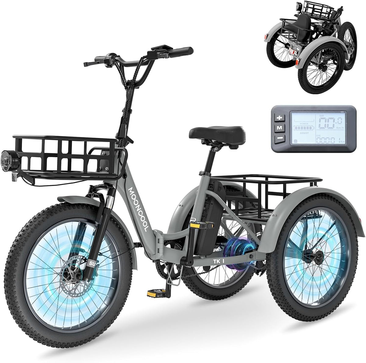 IP65 de MOONCOOL, eléctrica, Bicicleta Plegable Bike, Bicicleta eléctrica para Hombre y Mujer de 20' con batería de 36 V y 20 Ah, Motor de 250 W