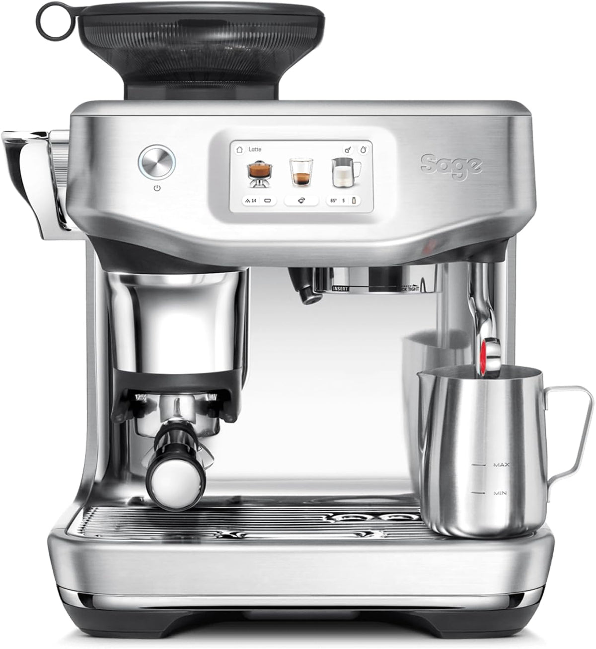 Cafetera automática Sage, The Barista Touch Impress - Cafetera Barista con Molinillo Integrado para Café en Grano - Pantalla Táctil Interactiva y