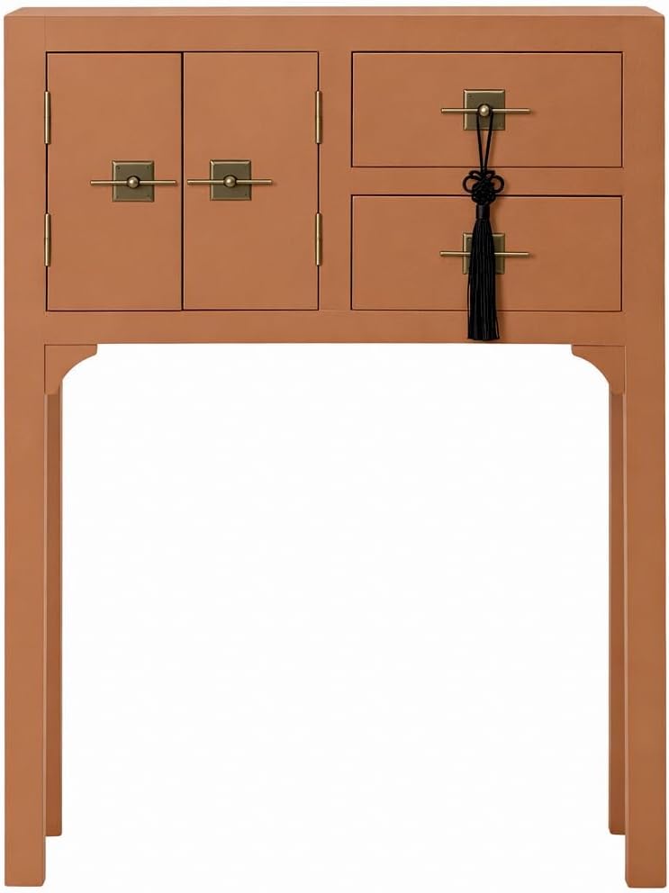 Auxiliar DRW, Consola Abeto Estilo Oriental Moka 64x26x83 cm