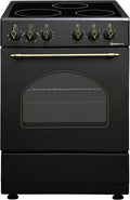 SOLTHERMIC VTC50NEGRA Cocina independiente, COCINA VITROCERÁMICA CON HORNO ELECTRICO SOLTHERMIC NEGRA RÚSTICA ACABADOS DORADOS/50 CM ancho, 3