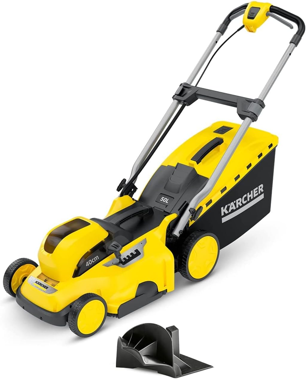 KÄRCHER Cortacéspedes rotativo, 36 V Cortacésped LMO 36-40, ancho de corte 40 cm, altura de corte 20-70 mm, cuña de mantillo, recipiente 50 l