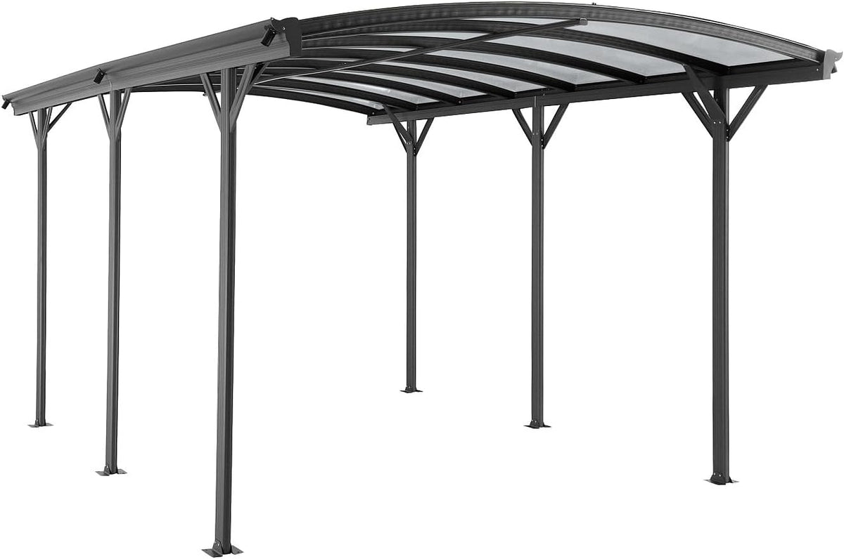 Pérgola Vente-unique, Baresa - Carport pÈrgola Individual Independiente de Aluminio - 1 Coche - 15, 15 m≤ - Gris Antracita