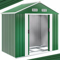 Gardebruk Cobertizos de almacenamiento, Caseta de Jardín Exterior 2m² con Base Acero Galvanizado Verde