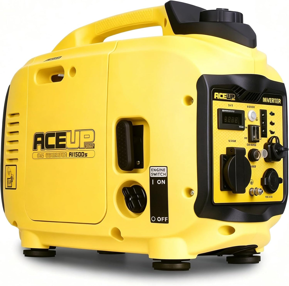 Generador de Aceup Energy, de energía inversor, 1300 vatios, energía de emergencia, silencioso, gasolina, generador de energía, luz, con USB, 230 V