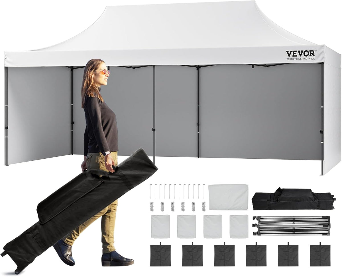 VEVOR Parasoles y tiendas de playa, Carpa Gazebo Emergente 304, 8x609, 6cm Carpa para Cenador Impermeable de Paredes Laterales Extraíbles Resistente a