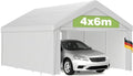 Cochera de Kidsgigglz, Carpa para campaña de 4 x 6 m con resistente lona de polietileno, resistente a los rayos UV, impermeable, refuerzo de techo