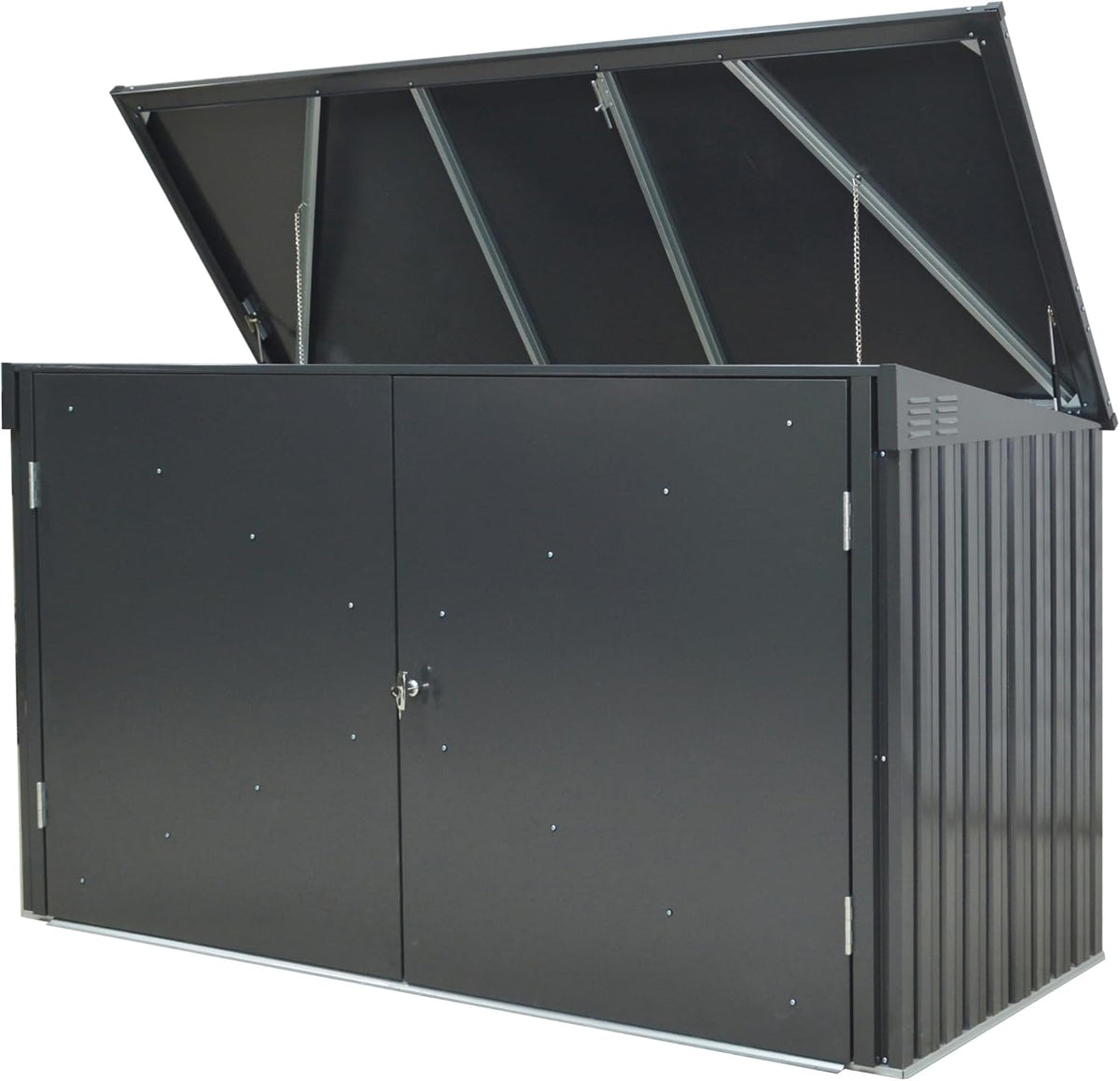 Tepro Cobertizos de almacenamiento, Caja Universal Store MAX de Metal, con Cerradura, Resistente a la Intemperie y sin Mantenimiento, Chapa de Acero