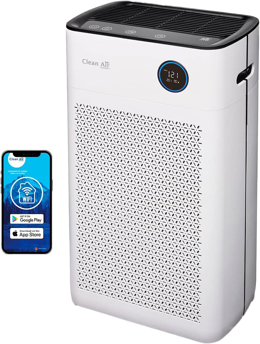 Purificadores de aire Clean Air Optima, CA-509Pro SMART Purificador de aire inteligente HEPA UV-C - Ventilador muy silencioso < 10 dB(A) - 400 m³ de