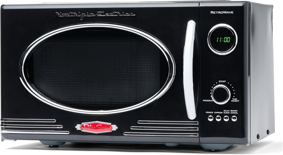 Nostalgia Microondas sencillo, Microondas Retro de Encimera - Gran Potencia de 800 Vatios - 25 Litros - 12 Programas de Cocción Preestablecidos