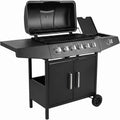 BROILUCK Parrillas de propano, Barbacoa de gas compacta con 6+1 quemadores