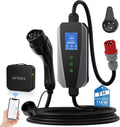 Estaciones de carga de AFYEEV, Cable de carga tipo 2 11 kW con APP 7 m, caja móvil con enchufe CEE