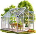 Gardebruk Invernadero, ® Invernadero Jardín Exterior 4, 8 m² 2 Ventanas 250x190 cm Caseta Puerta Aluminio Vivero Cultivos Tomates Plantas Hortalizas