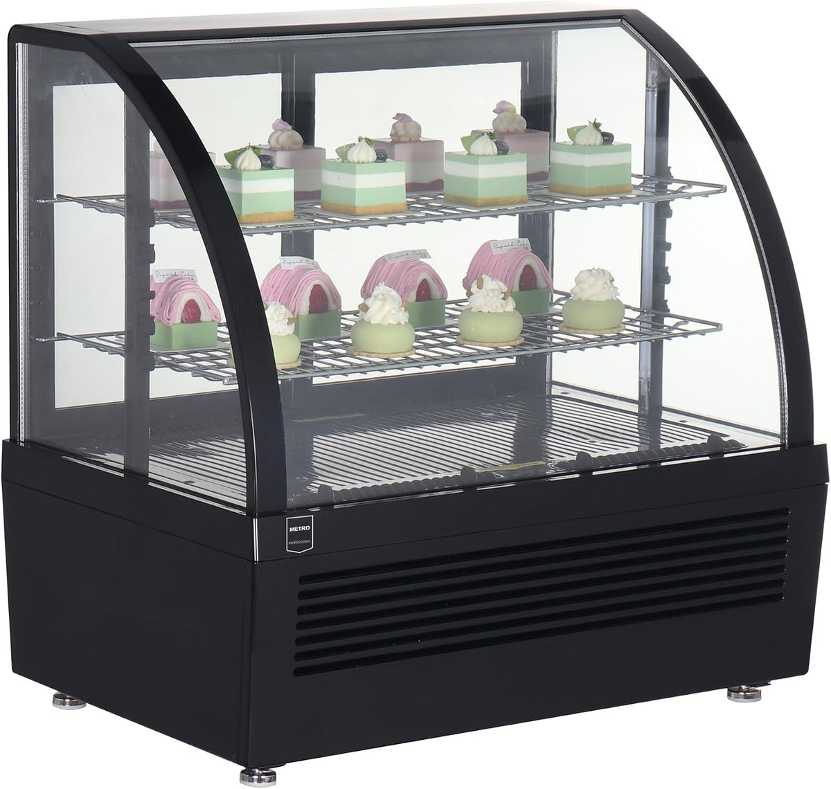 Neveras de exposición Vitrina refrigerada GCV1100, 70.5 x 47.2 x 68.7 cm, negra, 100 L, 195 W, METRO Professional