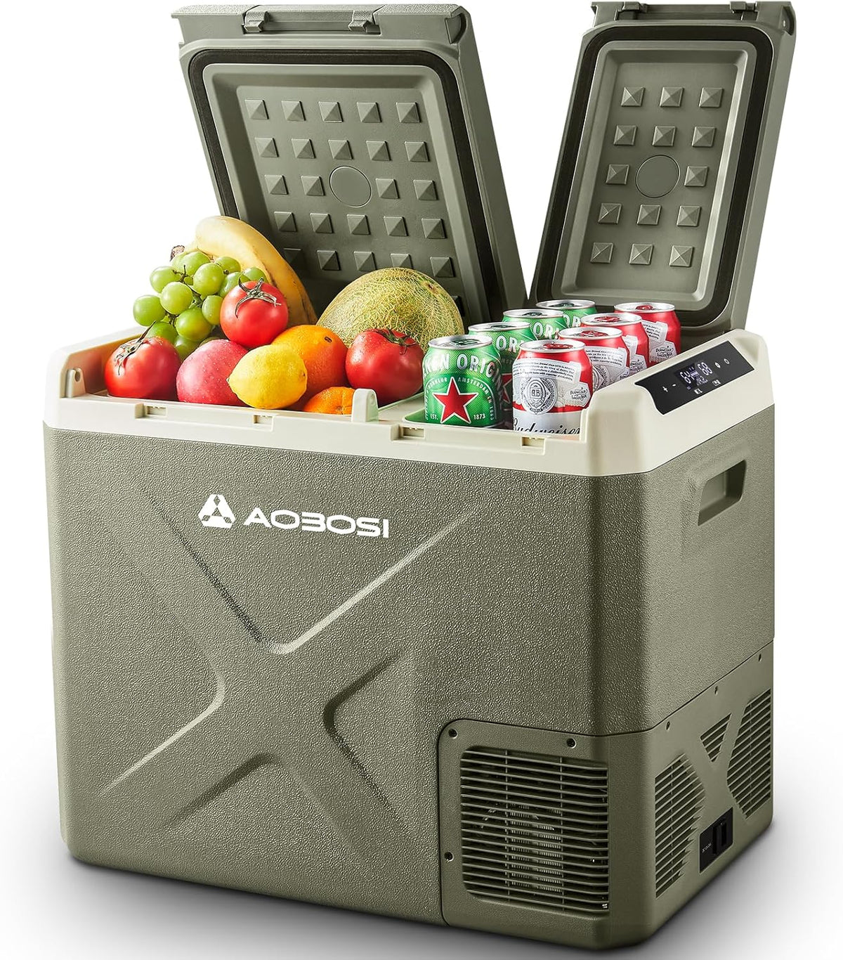 Nevera portátil 40L Nevera Portatil Doble Zona, Nevera Camping 20 °C a -20 °C, APP, AAOBOSI