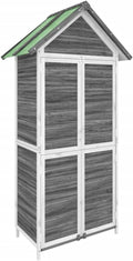 vidaXL Cobertizos de almacenamiento, Cobertizo Herramientas jardín Madera Pino Gris 89x52, 5x175 cm