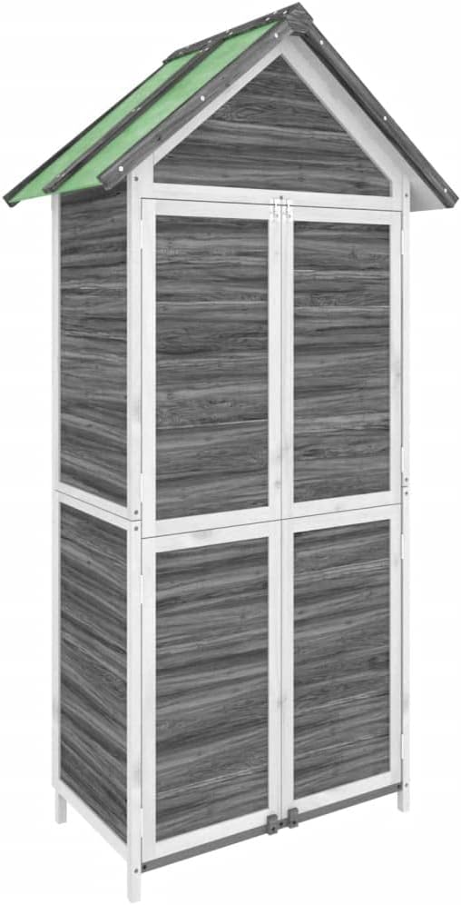 vidaXL Cobertizos de almacenamiento, Cobertizo Herramientas jardín Madera Pino Gris 89x52, 5x175 cm