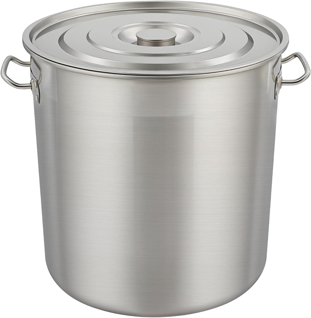 Ollas recta de TiryyDrela, Olla de acero inoxidable de 50 L con tapa, olla grande para sopa, olla de catering comercial para caldo, estofado, freír