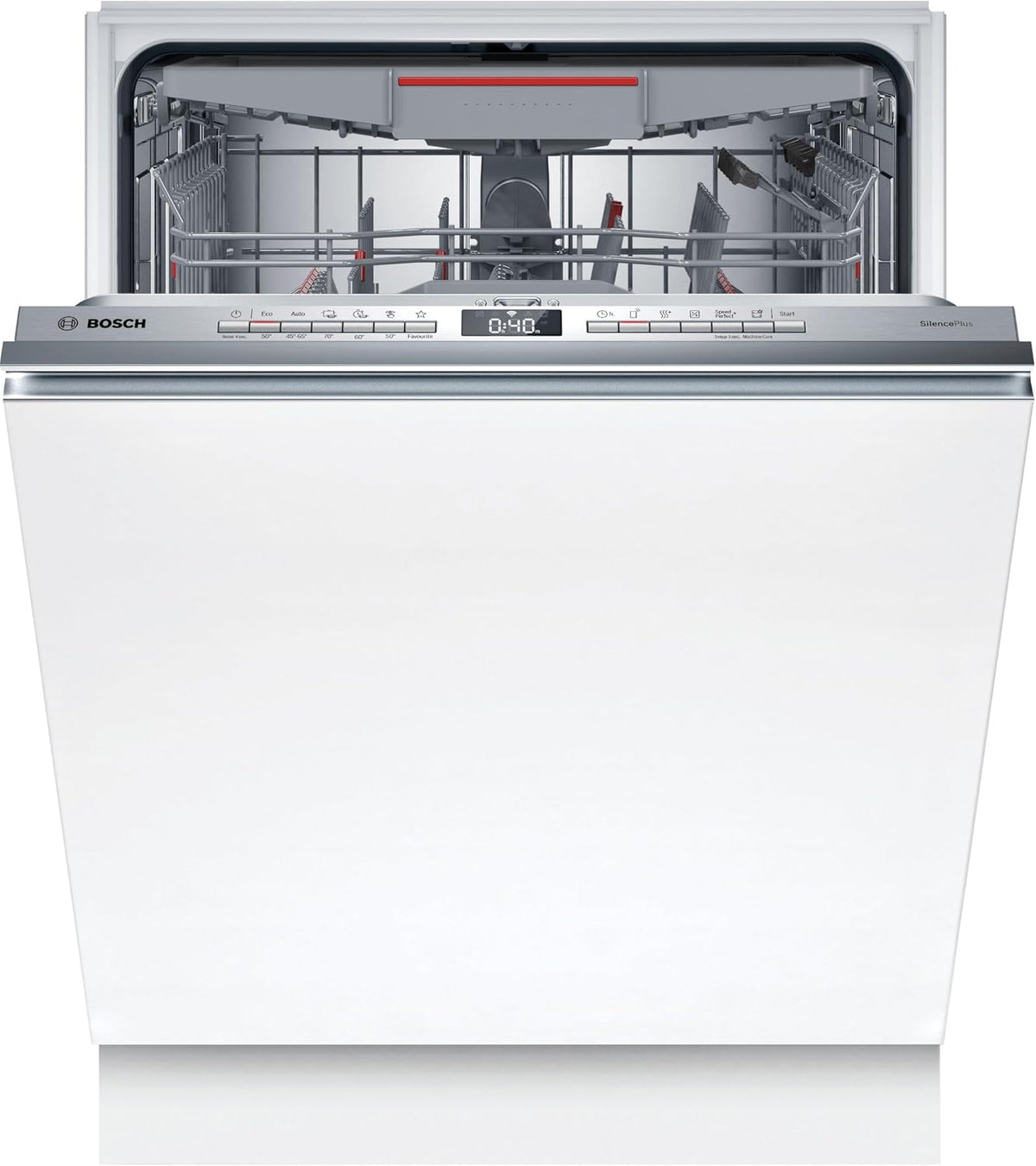 Lavavajillas Bosch, inteligentes SMV4ECX27E Serie 4, totalmente retráctil, cestas personalizables, indicador de función inferior, acero de baja