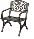 Sillon de Relaxdays, Silla de jardín, reposabrazos, Extra Ancha, Metal, sillón Vintage, HBT: 85, 5 x 60 x 56 cm, Negro/Bronce