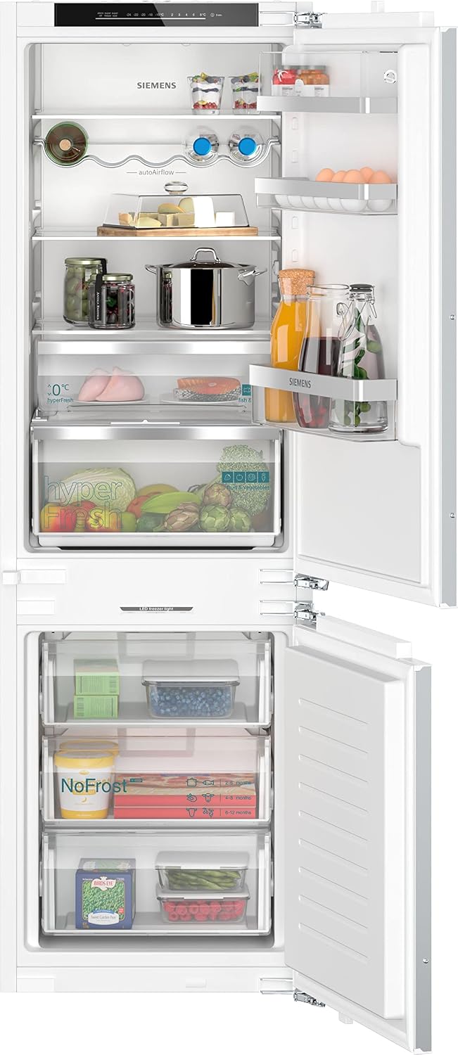 SIEMENS Frigorífico combi, Ki86Nadd0, Frío, Frigorífico Combinado. Congelador Nofrost, D, Integrable, 177X56X55 Cm., 260 L.Hyperfresh Plus. Cierre