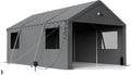 Cochera de Sannwsg, Carport - campaña de 3, 6 x 6 m, campaña extra grande para el invierno, con ventana enrollable para coche, SUV, barcos y camiones