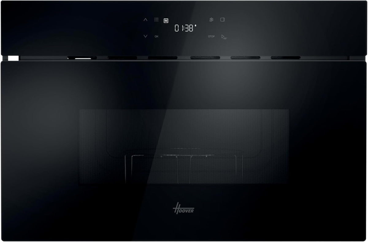 Microondas compacto de Hoover, 38 cm, 24 litros, microondas integrado, pantalla táctil, LED, descongelación, 7 niveles de potencia, 8 programas