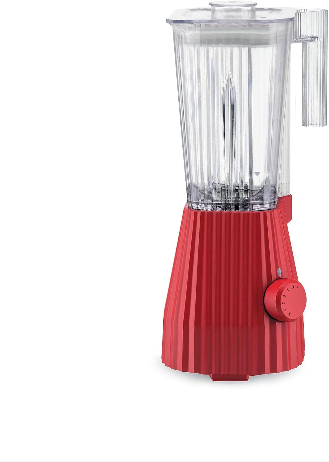 Alessi Batidoras de vaso, Plissé MDL09 R, Batidora de Diseño con Jarra Graduada, en Resina Termoplástica, Enchufe Europeo 700W, 1, 5l, Roja